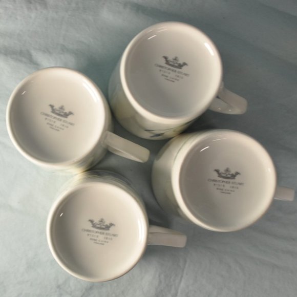 FOUR 12 oz Christopher Stuart Iris mug (w816) - Picture 4 of 13